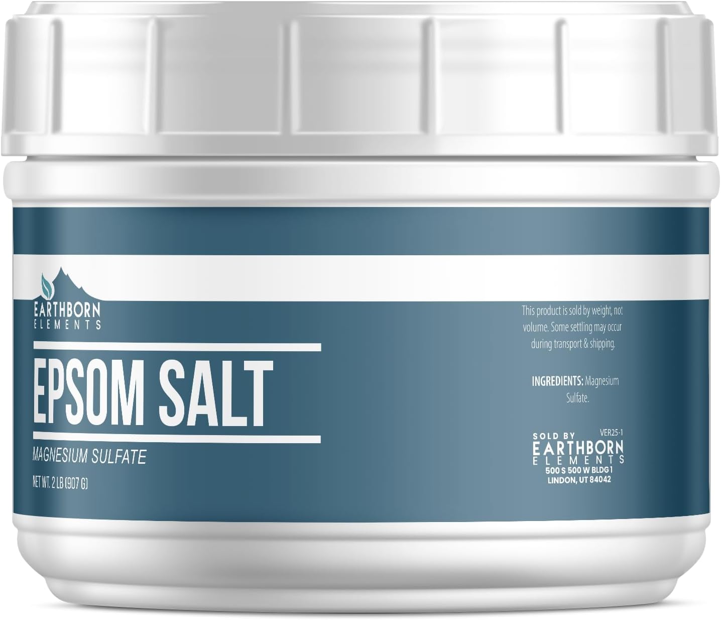 Earthborn Elements Epsom Salt (1 Gallon), Resealable Bucket, Magnesium Sulfate Soaking Solution, All-Natural