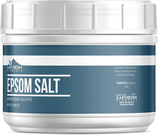 Earthborn Elements Epsom Salt (1 Gallon), Resealable Bucket, Magnesium Sulfate Soaking Solution, All-Natural