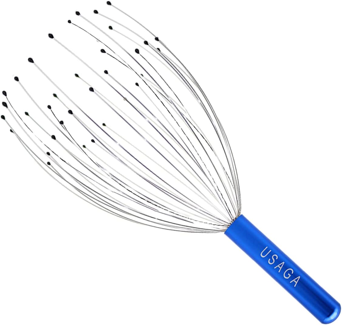 USAGA 36 Fingers Head Massager Scalp Massager Head Scratcher, Stocking Stuffers Gift for Scalp Body Relaxing (Black)