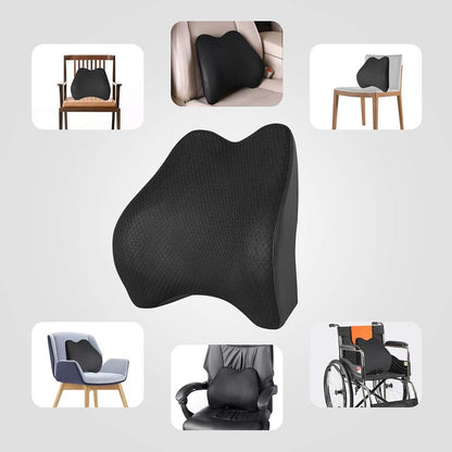 Memory Foam Lumbar Support Pillow for Car - Lower Back Support Cushion for Driving, Back Pain Relief for Car Seat, Office Chair, Wheelchair (Gray)