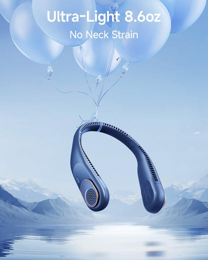 SWEETFULL Portable Neck Fan: 5200mAh Bladeless Personal Fan | 4 Speeds, 20H Max Runtime, No Hair Twist Quiet Wearable Fan for Travel | Birthday Gifts for Men Women Mom Dad