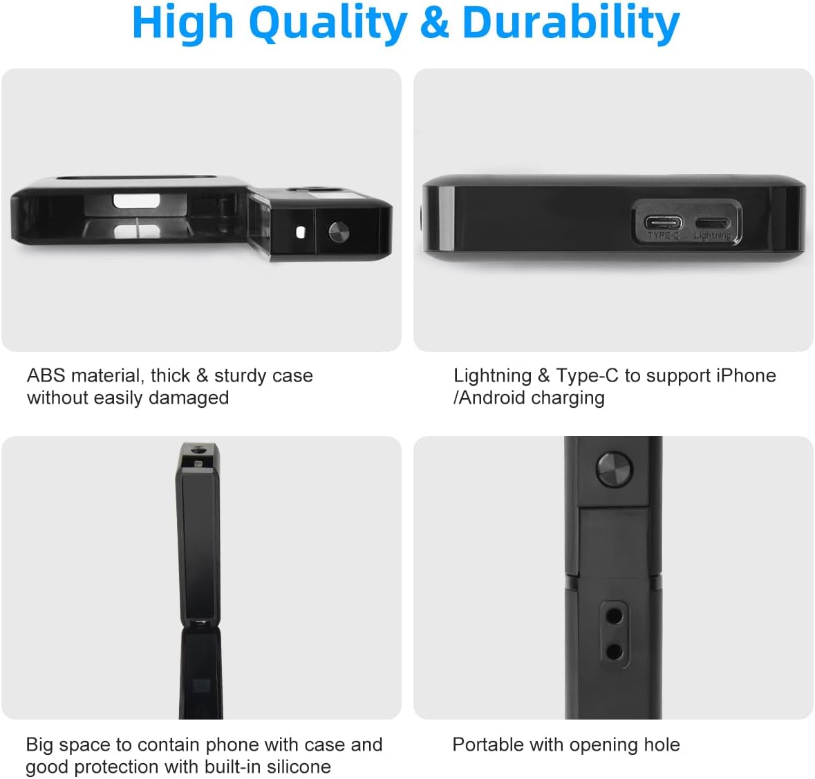 Phone Lock Box with Timer,Phone Lock Box,90 Days of Continuous Use,Quiet Mode,2 Charging Ports,Excessive Games,Mobile Phone Addiction
