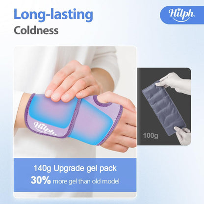 Hilph Wrist Ice Pack Wrap for Carpal Tunnel Relief, FSA Eligible HSA, Reusable Wrist Hot & Cold Therapy Brace for Hand Injuries, Arthritis, Tendonitis, Surgery Recovery Items Gifts Men Women, Blue