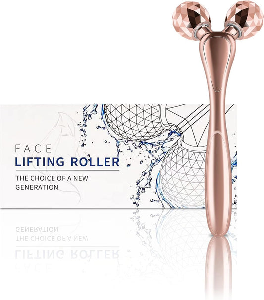 Wireless Face Massager Tool, 8-Roller 3D Face Roller for Women, LED Facial Massager,V-Shape Face Sculpting Tool for Jawline, 6 Light & Vibration Modes, USB-C Rechargeable