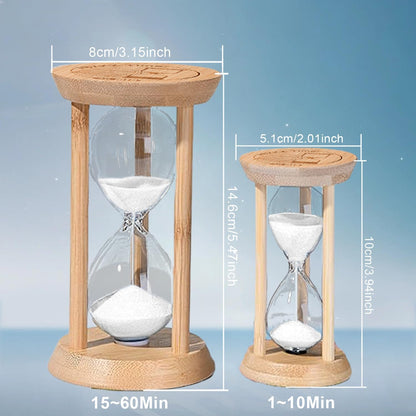 60 Minute Sand Timer, 60 Min Wood Small Hourglass Timer, Blue Sand Clock, One Hour Wooden Hour Glass for Classroom, Sandglass, Reloj De Arena Decorativo, Home, Office, Game, Gift
