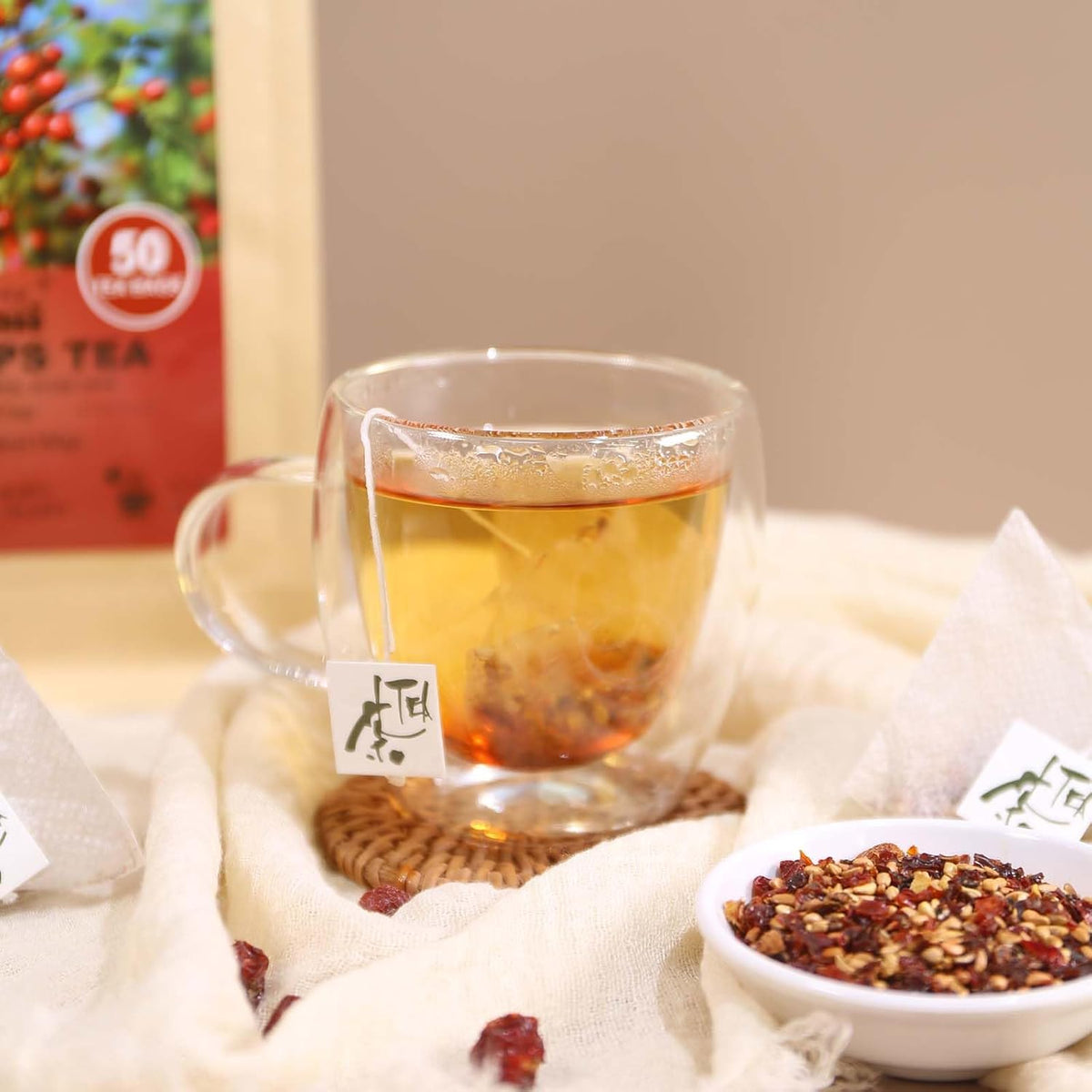 FullChea - Rose Hips Tea Bags, 50 Count, Dried Rose Hips