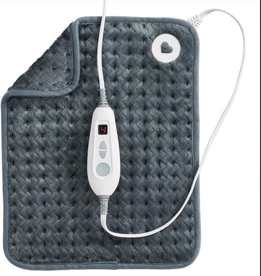 Brookstone Herringbone Portable Heating Pad, 16 x 12 in, Gray