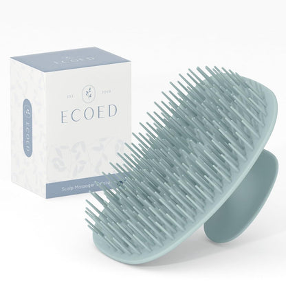 Ecoed 2 PC Scalp Massager Shampoo Brush, Scalp Scrubber & Exfoliator for Dandruff Removal, Wet & Dry Hair and Detangler for Men and Women, Suitable for Short Medium Hair (Natural)