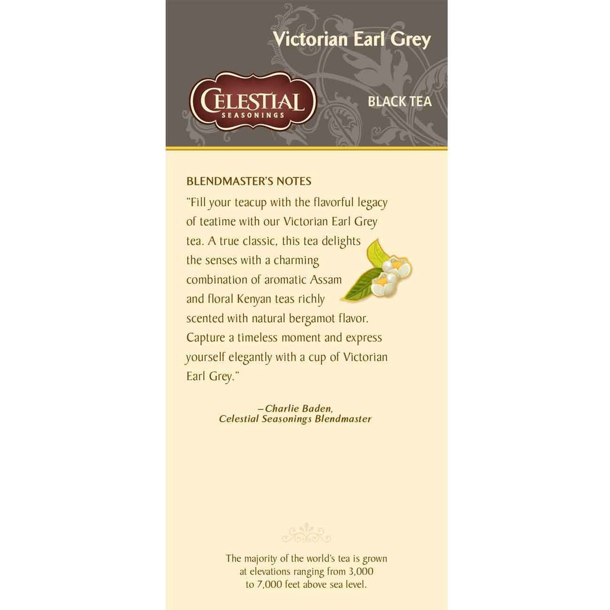 Celestial Seasonings Victorian Earl Grey Black Tea 25 Tea Bags