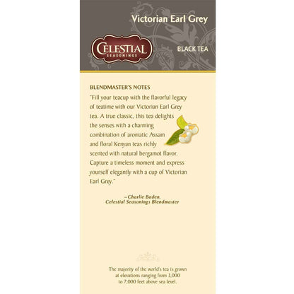 Celestial Seasonings Victorian Earl Grey Black Tea 25 Tea Bags