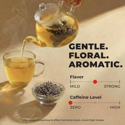 Lavender Tea Bags 100 Count - 100% Natural Caffeine Free Herbal Tea