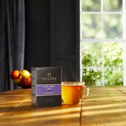 Taylors of Harrogate Earl Grey, Black Tea, Pillow Bags, 50 Count (Pack of 1), Fragrant, Delicate & Light, Caffeinated, Enjoy Hot or Iced, 50 Teabags