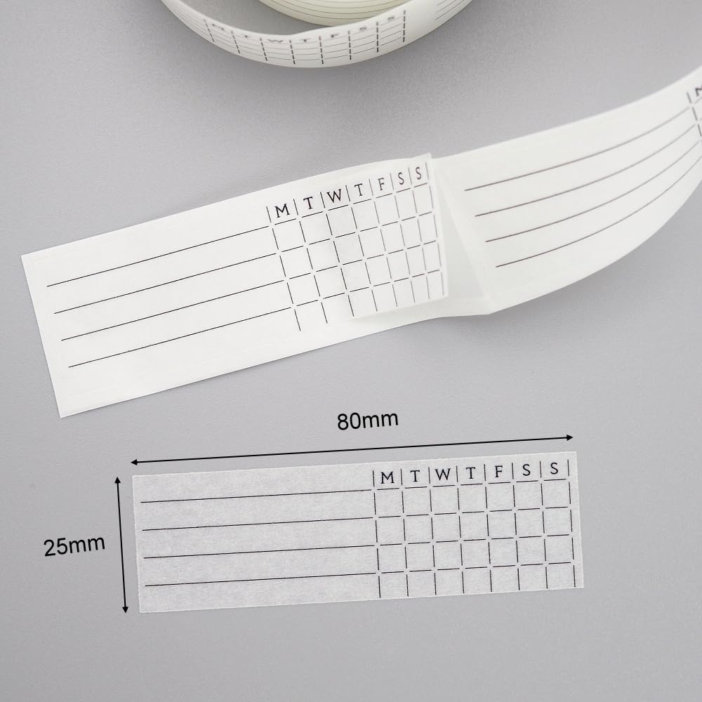 Monthly & Weekly Habit Tracker Writable Journal Spread Washi Sticker Roll Die-Cut/Monthly-49 Stickers/Weekly-120 Stickers/Set of 2