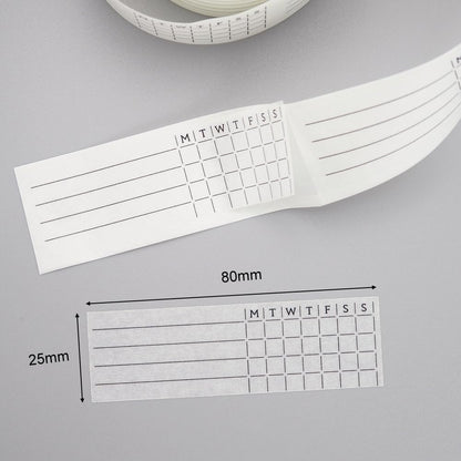 Monthly & Weekly Habit Tracker Writable Journal Spread Washi Sticker Roll Die-Cut/Monthly-49 Stickers/Weekly-120 Stickers/Set of 2