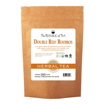 The Republic of Tea – Organic Double Red Rooibos, Naturally Caffeine-Free Rooibos Powder and Leaves, Steeps 36 Cups