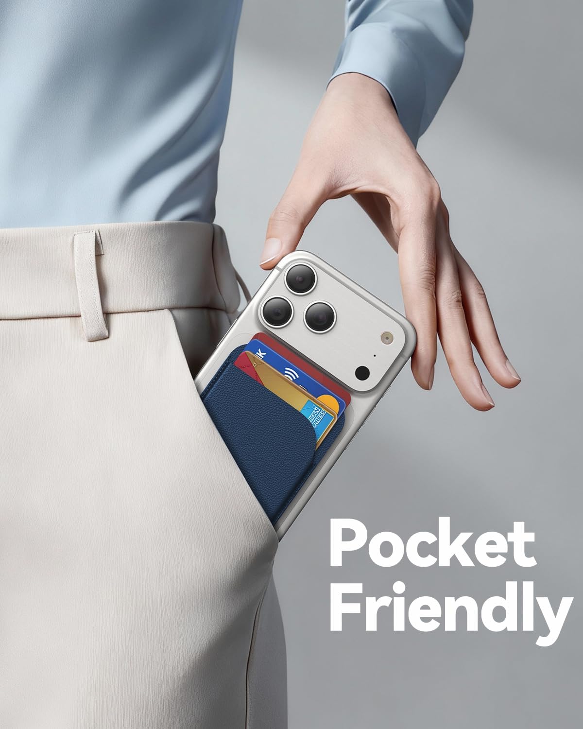 TWZKG for MagSafe Wallet, Works with Apple Find My,5 Card Holder with Stand