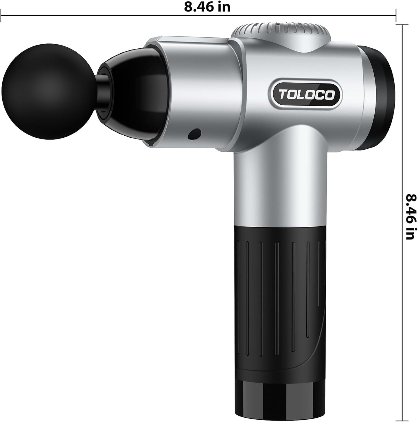 TOLOCO Massage Gun, Deep Tissue Back Massage for Athletes for Pain Relief, Percussion Massager with 10 Massages Heads & Silent Brushless Motor, Fathers Day Dad Gifts, Grey
