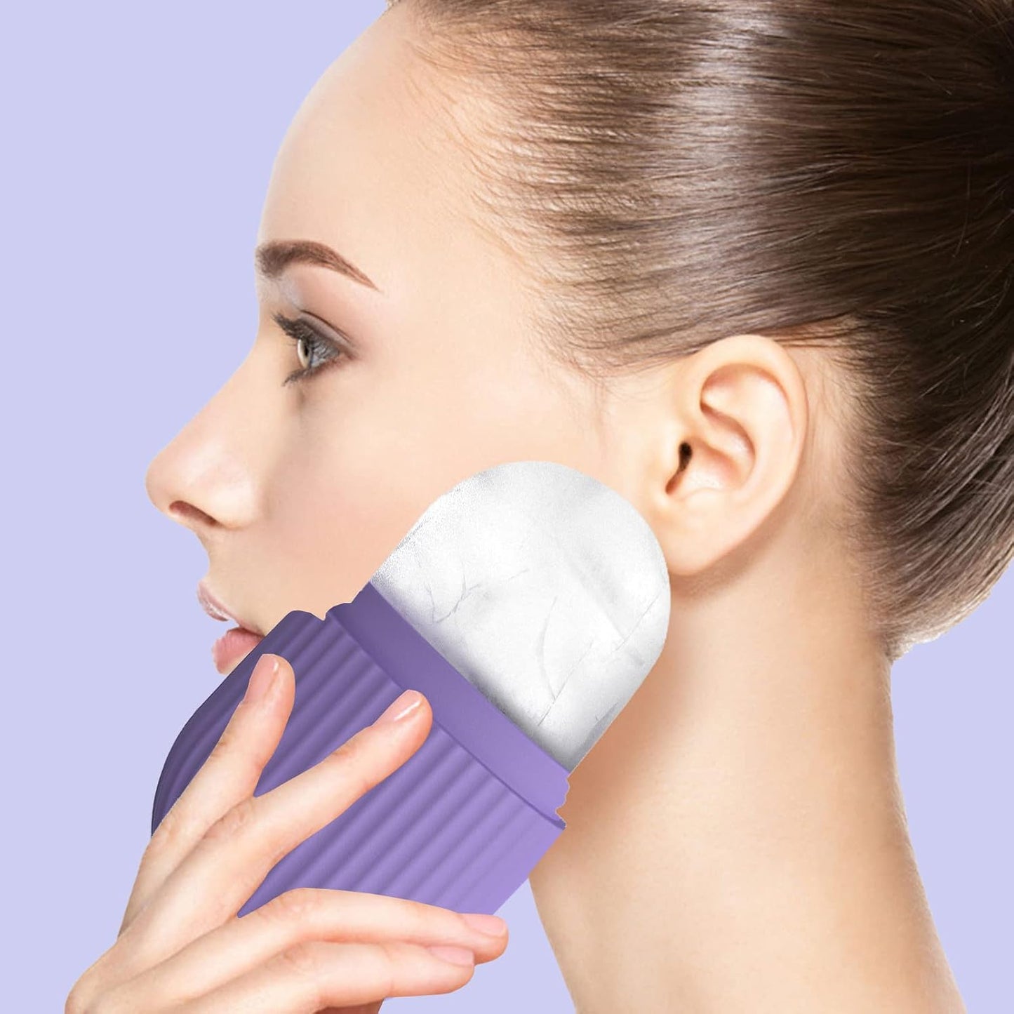 Joyeee Ice Face Roller, Reusable Silicone Mold Face Massage Eye Facial Beauty Skin Care Tools Apply Ice for Shrink Pores Anti Wrinkle Reduce Puffiness Improve Skin Elasticity, Striped