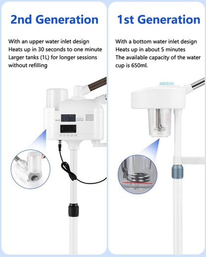 Artist hand Facial Steamer Professional 3 in 1 Hot and Cold Facial Steamer with 5X LED Magnifying Lamp, Esthetician Face Steamer Fast Heating for Beauty Salon Spa Home Use