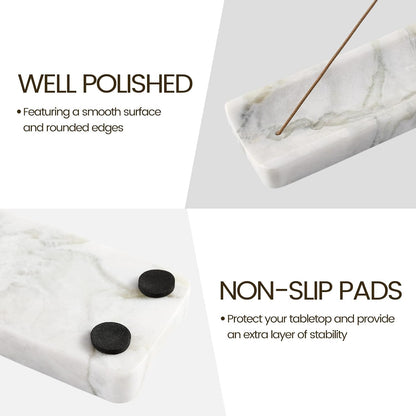 Koville Marble Incense Holder, Incense Holder for Sticks, Incense Sticks Holder Ash Catcher for Meditation Yoga SPA, Natural Stone Incense Burner, Home Table Decor (Grey)