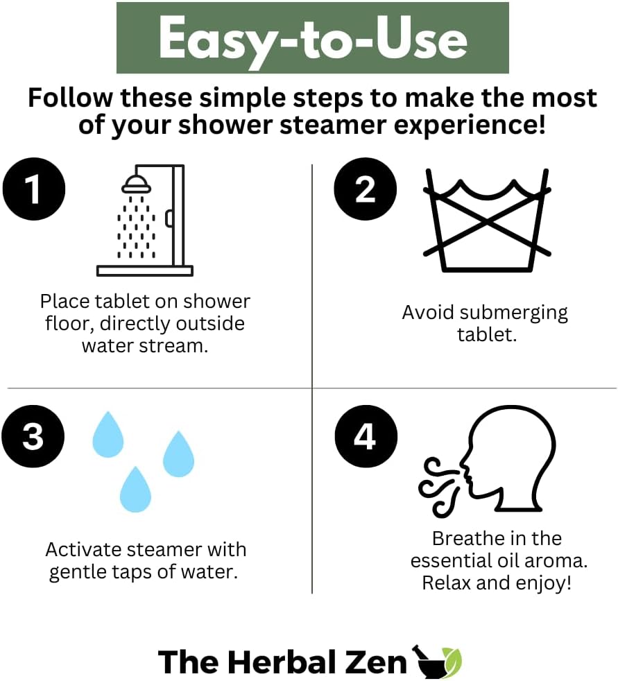 The Herbal Zen Head Hug Shower Steamer Aromatherapy Relief - 10 Pack