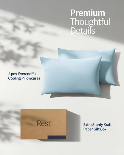 REST® Evercool®+ Cooling Pillowcases for Hot Sleepers, Standard, 2PCS