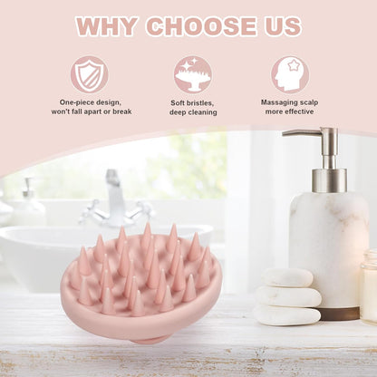 Meartchy Silicone Scalp Massager, Scalp Scrubber for Hair Growth with Soft Bristles, Scalp Exfoliator Brush Dandruff Removal Shampoo Brush for Wet Dry Scalp Care (Mint Green)