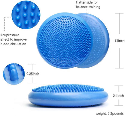 WIWAPLE Wiggle Seat, Inflatable Stability Balance Disc Wobble Cushion, Balance Disc Wiggle Seat, Flexible Seating Classroom with Free Air Pump Sensory Kids (Office & Home & School)