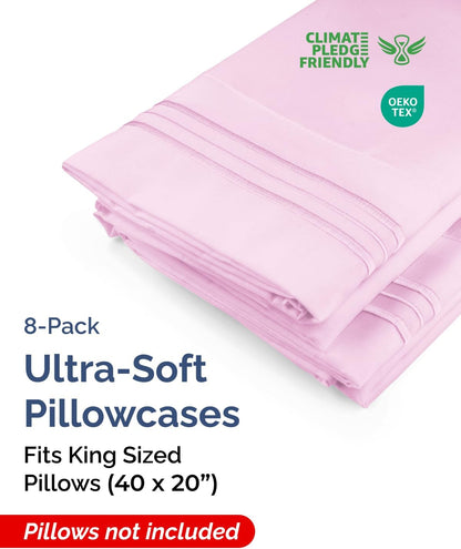 Standard Pillow Cases Set of 10 - Ultra Soft Hotel Quality Pillowcase Covers - Comfy, Cozy & Wrinkle Free - Shrink, Stain and Fade Resistant - Machine Washable Pillow Protectors - 10 Pcs Set - White - Colors A