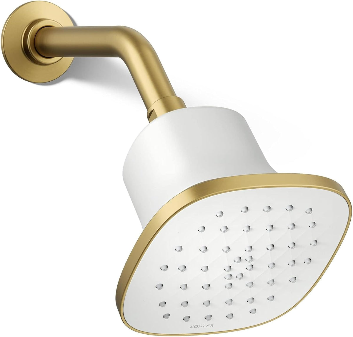 KOHLER 33631-Y-BN Cinq Round Single-Function Filtered Showerhead, Five-Layer Filtration, 2.5 GPM, Full Coverage Spray, Premium Durable Material, Vibrant Brushed Nickel