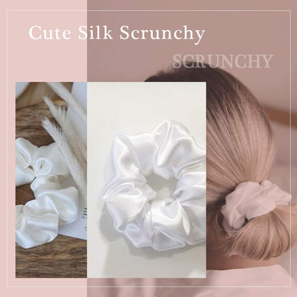 LILYSILK Silk Hair Scrunchies / Ties for Frizz & Breakage Prevention, 100% Mulberry, No Damage, Elastic ponytail Holders, 1Pc, Coffee - Colors A