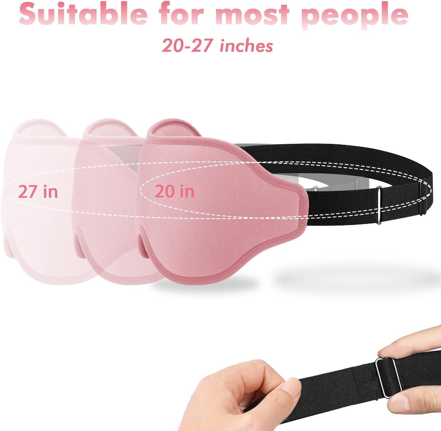 Sleep Eye Mask for Men Women, Lash Extensions 3D Sleeping Mask, Travel Blackout Night Blindfold Eye Shade Cover with Adjustable Strap (Black)