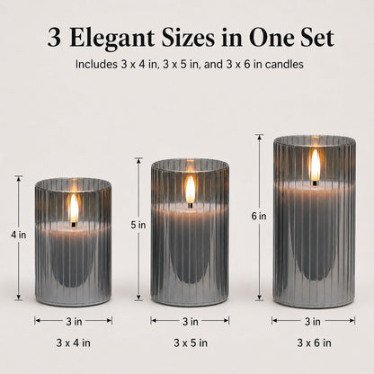 ANGELLOONG Flickering Flameless Candles, Realistic Battery Operated Candles with Remote and Timer, Set of 3 LED Candles for Fall Room Home Wedding Decor Centerpieces Table Party Christmas Decorations
