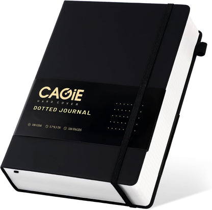 CAGIE Lined Journal Notebook for Women Men 320 Pages 100 Gsm Paper Thick Journaling Notebooks A5 Leather Journals for Writing Hardcover Journal Supplies for Work Note Taking Diary, 5.7x8.3 In, Green