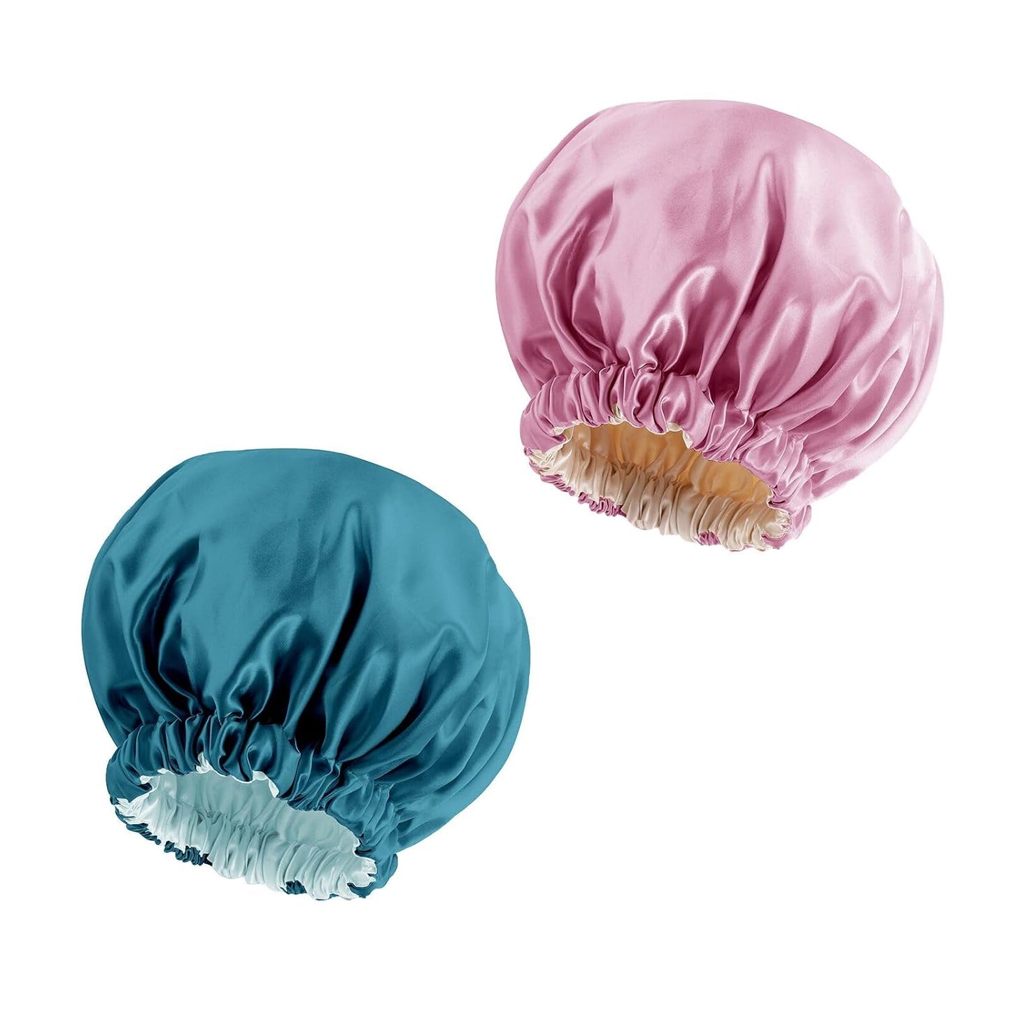 Satin Bonnet Silk Bonnet Hair Bonnet for Sleeping-Slouchy Beanie Hat Satin Sleep Cap for Women's Natural & Curly Hair(Blue Zircon)