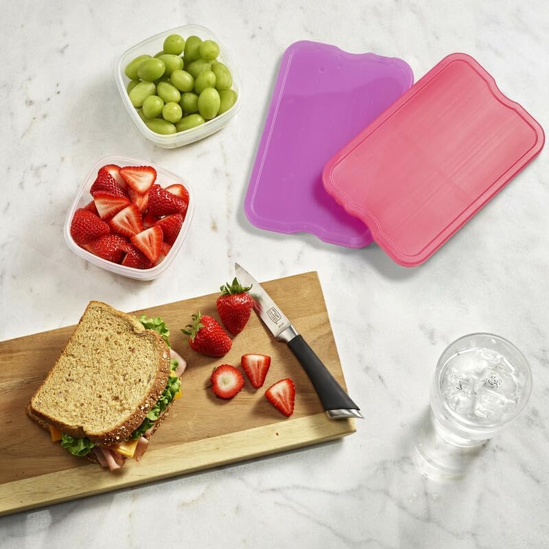 Cool Coolers by Fit & Fresh 4 Pack XL Slim Ice Packs, Quick Freeze Space Saving Reusable Ice Packs for Lunch Boxes or Coolers