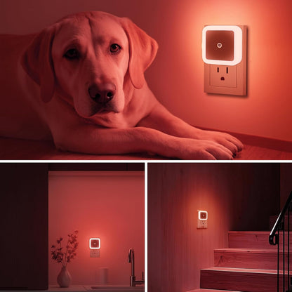 KINUR 6 Pack Night Light, LED Night Lights Plug into Wall with Dusk to Dawn sensors, Plug in Night Lights for Kids Room, Bedroom, Bathroom, Baby Nursery,Stair Lights, Hallway Light, Amber Color