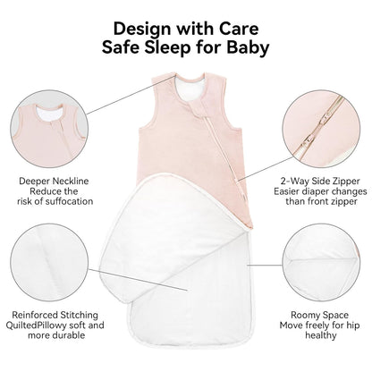 BubblePanda Rayon Made from Bamboo Sleep Sack 0-6 Months 1.0 Tog Soft Toddler Sleeping Sack 3-6 Months for Infant Newborn Babies 2-Way Zipper Baby Wearable Blanket 0-3 Months