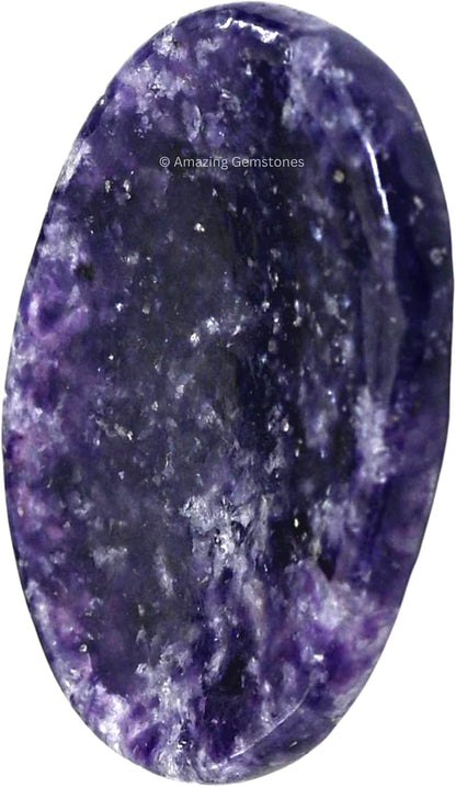 Amazing Gemstone Labradorite Thumb Worry Stone, Anxiety Stone, Healing Crystals - Piedra Crystal Fidget for Gift, Meditation, Calming, Relaxation, Stress Relief - Colors A