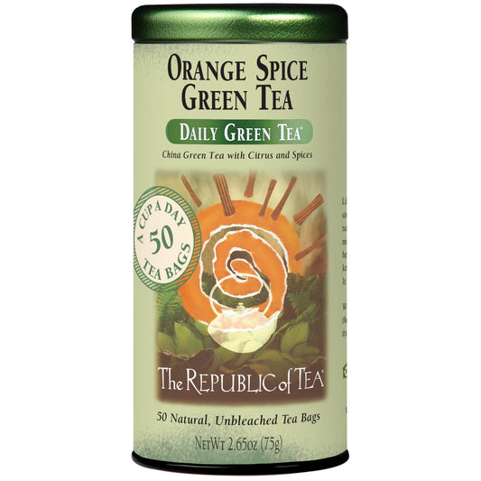 The Republic of Tea Daily Green Orange Spice Green Tea, Low Caffeine, 50 Ct