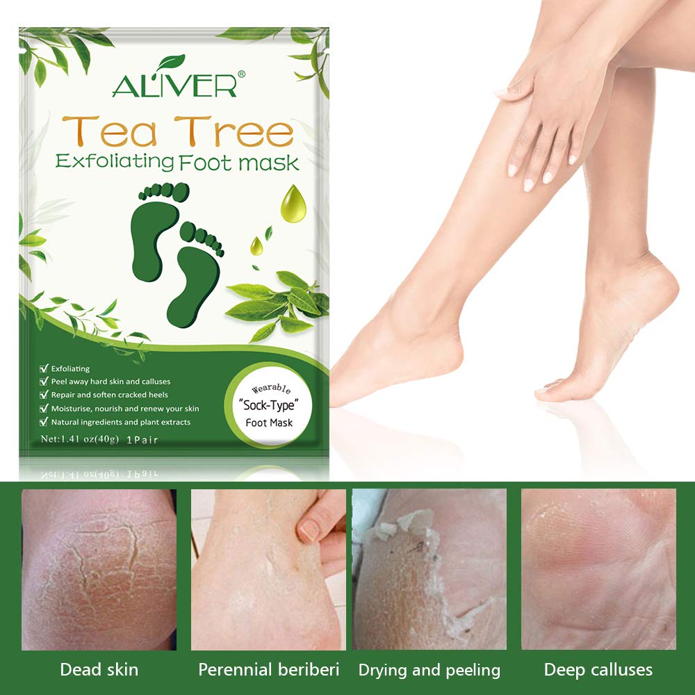 ALIVER Foot Peel Mask 3 Pack, Exfoliator Peel Off Calluses Dead Skin Callus Remover, Baby Soft Smooth Touch Feet-Men Women (Lavender)