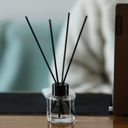 4PCS Fragrance Glass Diffuser Bottles, Refillable Diffuser Bottles with 20pcs Reeds Sticks & Black Caps & Funnel, Diffuser Jars for Home Oil Fragrance Decoration Girl Women Gift (100ML)