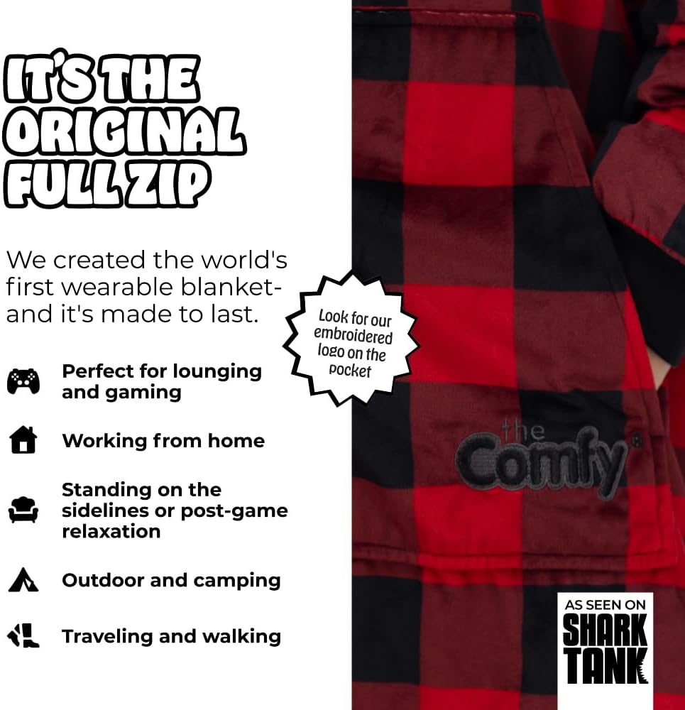 THE COMFY Original | From Shark Tank | Patented | Oversized Sherpa Wearable Blanket Hoodie| Gift for Women & Men | One Size
