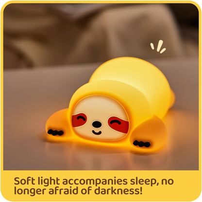 Sloth Gifts for Kids, Squishy Sloth NightLight,Silicone Animal Nursery Lamp