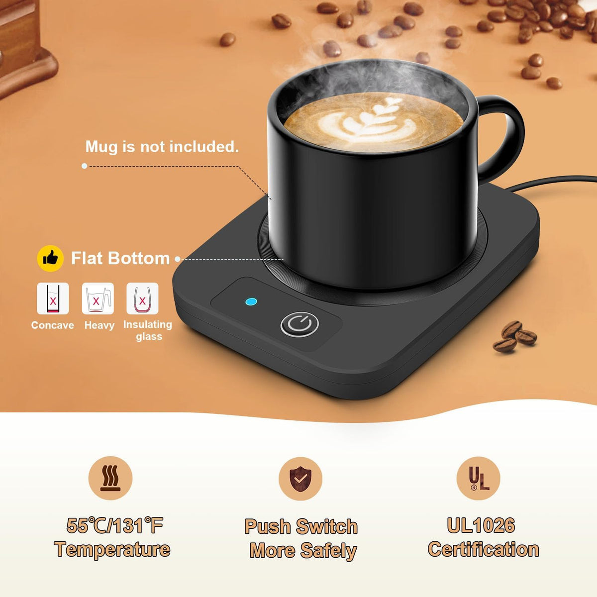 Candle Warmer & Coffee Mug Warmer, Electric Coffee Warmer with Aluminum Metal Panel, 131℉ Beverages Coffee Warmer for Heating Candle, Coffee, Milk, Tea, Cocoa, Gifts for Coffee Lovers