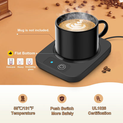 Candle Warmer & Coffee Mug Warmer, Electric Coffee Warmer with Aluminum Metal Panel, 131℉ Beverages Coffee Warmer for Heating Candle, Coffee, Milk, Tea, Cocoa, Gifts for Coffee Lovers
