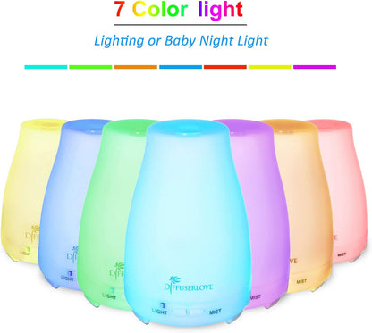 Diffuserlove Diffuser 2 Pack Essential Oil Diffuser 200ML Remote Control Ultrasonic Aromatherapy Diffuser Mist Humidifiers for Bedroom Office Yoga