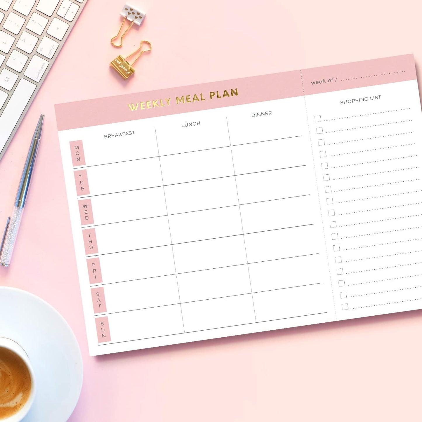 Sweetzer & Orange Weekly Meal Planner and Grocery List Magnetic Notepad. Teal 10x7” Meal Planning Pad with Tear Off Shopping List. Plan Weekly Menu Food for Weight Loss or Dinner List for Family!