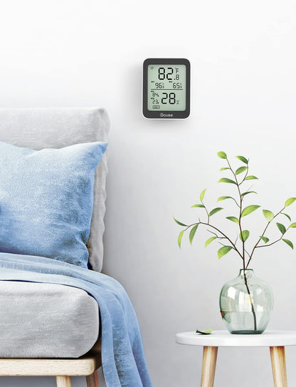 Govee Indoor Hygrometer Thermometer 2Pack H5075 with Bluetooth App Control | Room Temperature Humidity Meter, 164ft Remote Monitor, Smart Alerts, 2 Years Data Storage Export, for Bedroom Wine Cellar