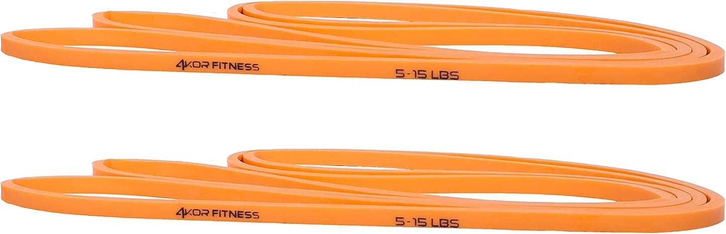 4KOR 41” Resistance Band 2-Pack – 5–15 lb Exercise Bands with a Satisfying Stretch from Sri Lankan Latex – Long Fitness Loops for Physical Therapy, Stretching, Workout or Light Pull-Up Assistance